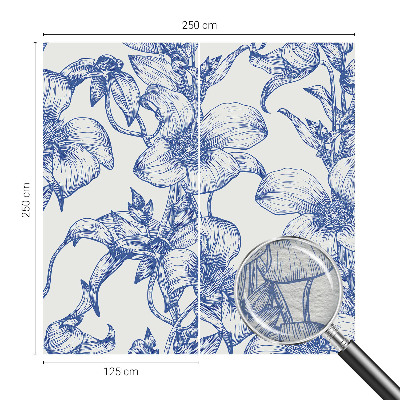 Wall mural with a design of flowering branches