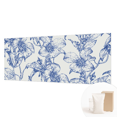 Wall mural with a design of flowering branches