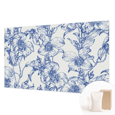 Wall mural with a design of flowering branches