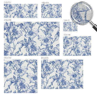 Wall mural with a design of flowering branches