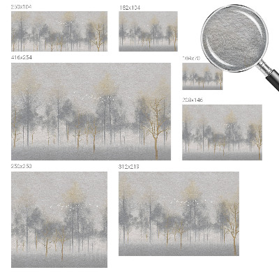 Wall mural for living room with a forest harmony design