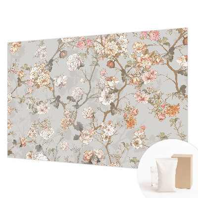 Wall mural for bedroom with a romantic pattern