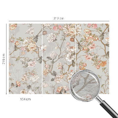 Wall mural for bedroom with a romantic pattern