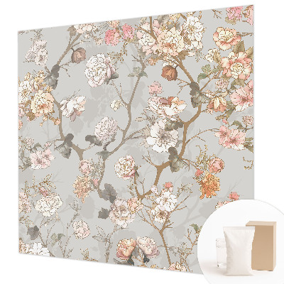Wall mural for bedroom with a romantic pattern