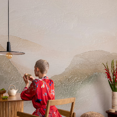 Bedroom wall mural wallpaper with subtle streaks