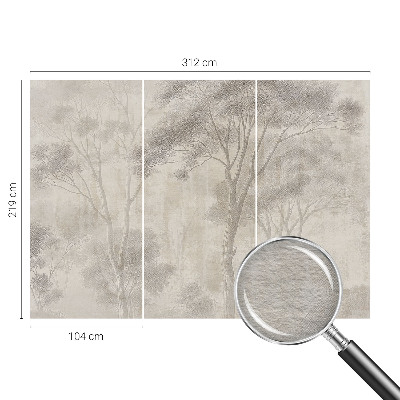 Wallpaper mural for living room in a stylish harmonious design