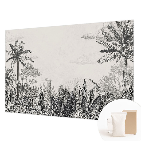Large wall mural with a tropical scenery design