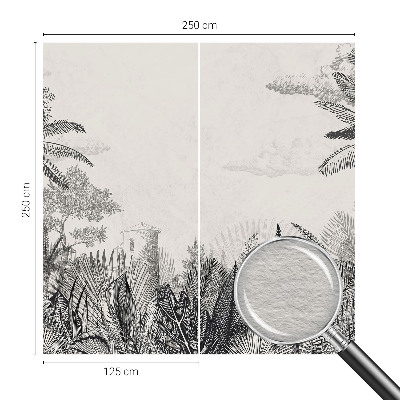 Large wall mural with a tropical scenery design