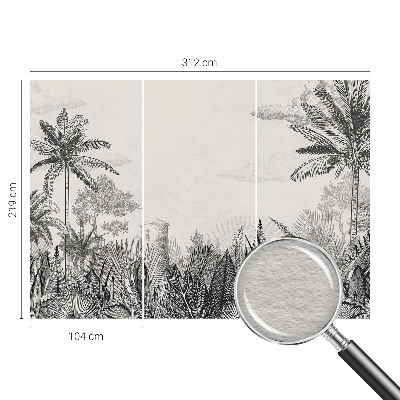 Large wall mural with a tropical scenery design