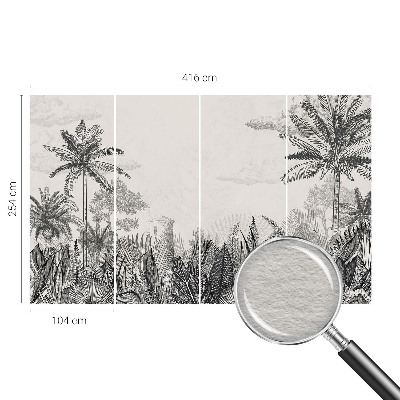 Large wall mural with a tropical scenery design