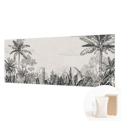 Large wall mural with a tropical scenery design