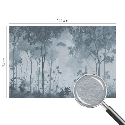 Large wallpaper mural with a mystic forest motif
