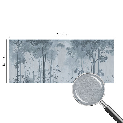 Large wallpaper mural with a mystic forest motif