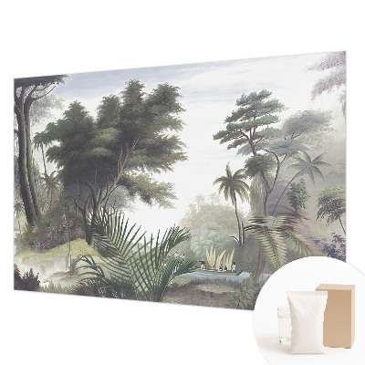 Custom size wall mural with an exotic landscape design