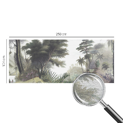 Custom size wall mural with an exotic landscape design