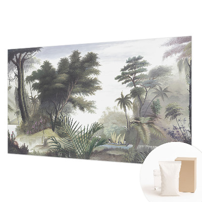 Custom size wall mural with an exotic landscape design