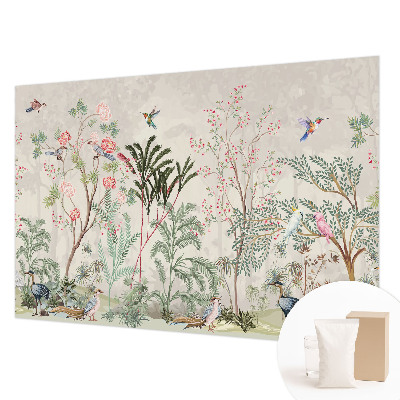 Large wall mural wallpaper with a tropical oasis design