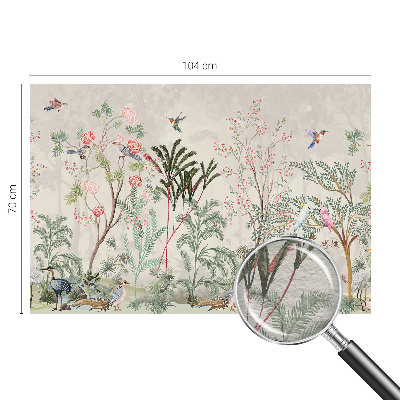 Large wall mural wallpaper with a tropical oasis design