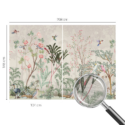 Large wall mural wallpaper with a tropical oasis design