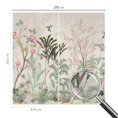 Large wall mural wallpaper with a tropical oasis design