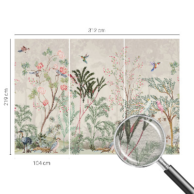 Large wall mural wallpaper with a tropical oasis design