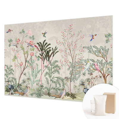 Large wall mural wallpaper with a tropical oasis design