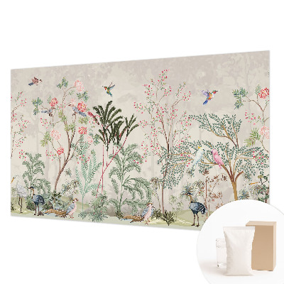 Large wall mural wallpaper with a tropical oasis design
