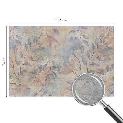 Modern wall mural with an abstract leaves design