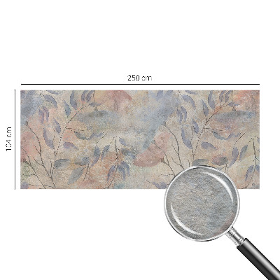 Modern wall mural with an abstract leaves design