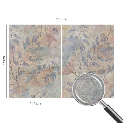 Modern wall mural with an abstract leaves design
