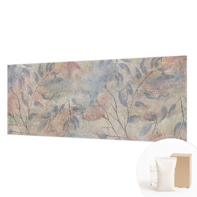 Modern wall mural with an abstract leaves design