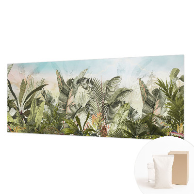 Modern wall mural for living room with a tropical paradise design