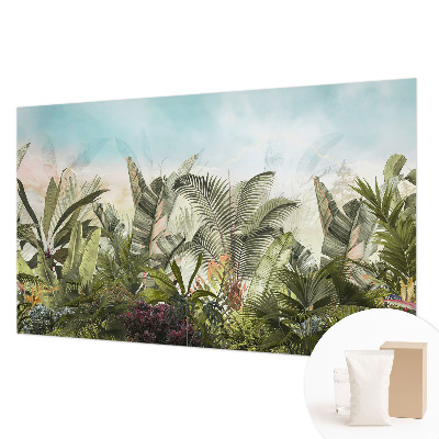 Modern wall mural for living room with a tropical paradise design