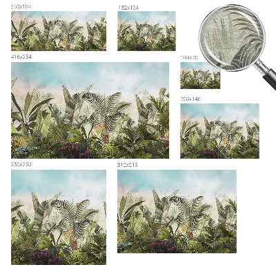 Modern wall mural for living room with a tropical paradise design