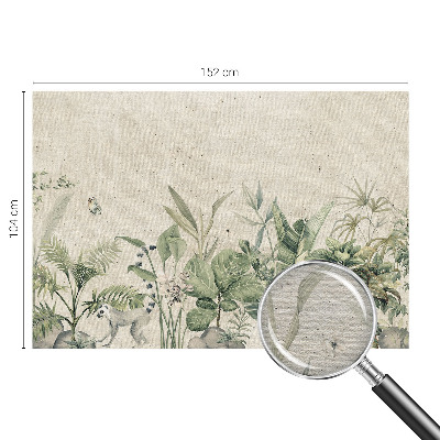Premium photo wallpaper with a tropical jungle motif