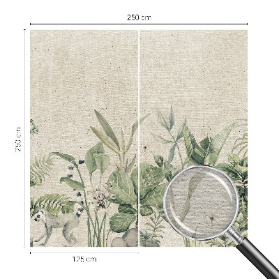 Premium photo wallpaper with a tropical jungle motif
