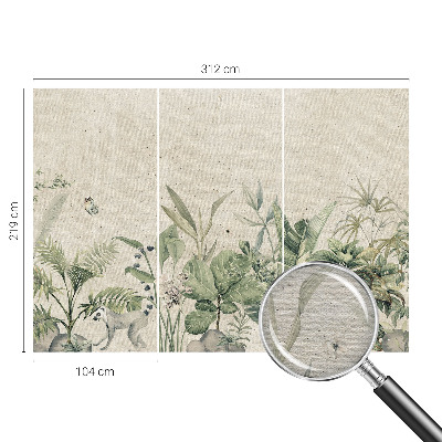 Premium photo wallpaper with a tropical jungle motif