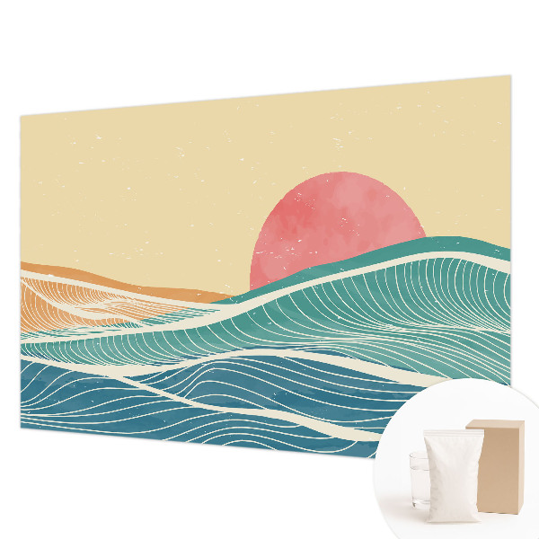 Premium wall mural for bedroom featuring sea waves