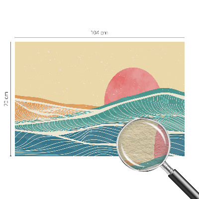 Premium wall mural for bedroom featuring sea waves