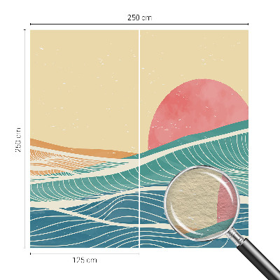 Premium wall mural for bedroom featuring sea waves