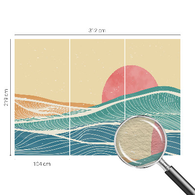 Premium wall mural for bedroom featuring sea waves