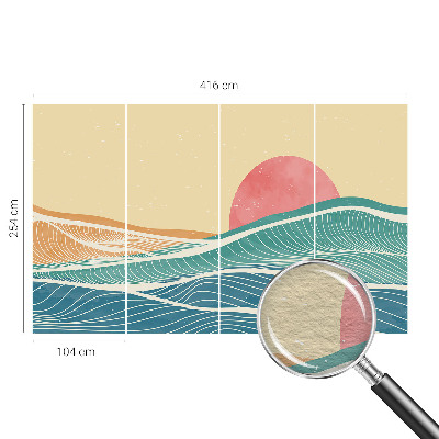 Premium wall mural for bedroom featuring sea waves