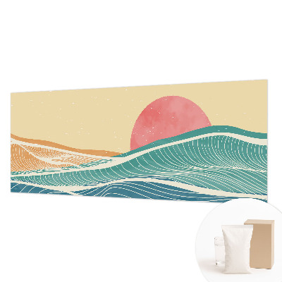 Premium wall mural for bedroom featuring sea waves