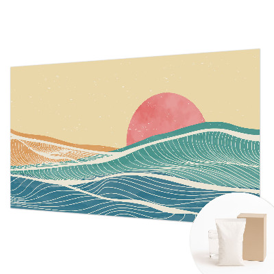 Premium wall mural for bedroom featuring sea waves