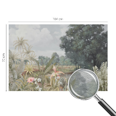 Decorative wall mural for living room with an exotic landscape design