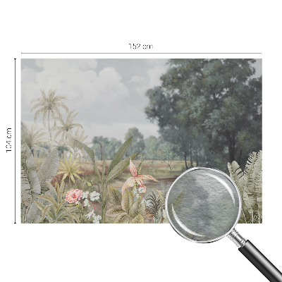 Decorative wall mural for living room with an exotic landscape design