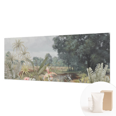 Decorative wall mural for living room with an exotic landscape design