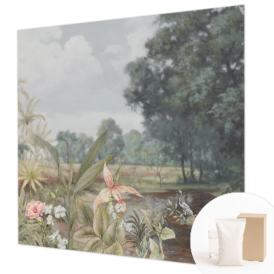 Decorative wall mural for living room with an exotic landscape design