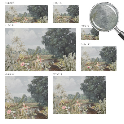 Decorative wall mural for living room with an exotic landscape design