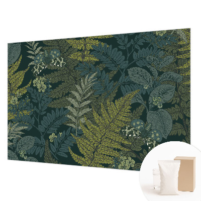Photo wallpaper with a green elegant botanical design